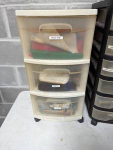 Collection of Craft Supplies in Rolling Carts