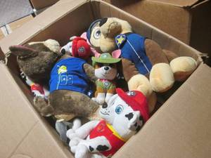 (R) Box Full of Plush Animals See P...