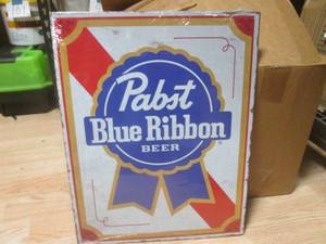 (R) Pabst Blue Ribbon Beer Tin Sign...