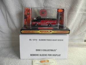 CODE 3 COLLECTIBLES 164 SCALE DIE-CAST - LIMITED EDITION 1669 of 3000 ELSMERE FIRE COMPANY HEAVY RESCUE TRUCK - IN BOX - WITH COA - FANTASTIC PIECE - SEE PICTURES