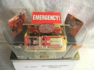 CODE 3 COLLECTIBLES 164 SCALE DIE-CAST - EMERGENCY LIMITED EDITION #8729 of 10000 LOS ANGELES COUNTY CROWN PUMPER TRUCK - IN BOX - WITH COA - FANTASTIC PIECE - SEE PICTURES