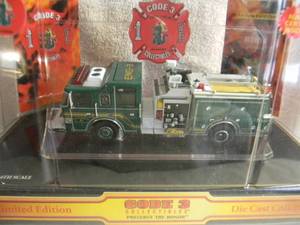 CODE 3 COLLECTIBLES 164 SCALE DIE-CAST - LIMITED EDITION #12882 CLOVER HOSE CO. ,PA PIERCE TOP MOUNT PUMPER TRUCK - IN BOX - FANTASTIC PIECE - SEE PICTURES