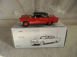 FIRST GEAR 134 SCALE DIE CAST METAL 1956 FORD SEDAN CHIEFS CAR 8TH BATTALION - IN BOX - GREAT PIECE - SEE PICTURES