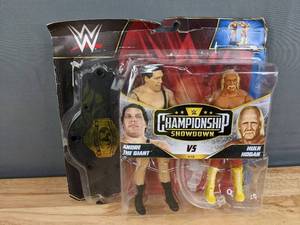 lot 22 image: New WWE Championship Showdown Hulk Hogan vs Andre the Giant Action Figures - Series #10 F