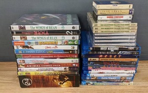 lot 62 image: Assortment of DVDs, CDs, & Cassette Tapes Barbra Streisand, Total Recall, Reset, Justin Bieber, Damaged Care, and More F