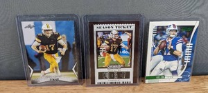 lot 30 image: Set of 3 Josh Allen NFL Buffalo Bills Football Cards Including 2018 Leaf Rookie Card  R