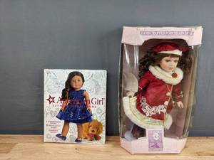 lot 145 image: Collectible Memories Porcelain Doll and American Girl Ultimate Visual Guide Book R