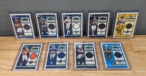 lot 54 image: Set of (9) 2019 Panini Contenders Rookie Ticket Player Worn Jersey Cards NFL Football  R
