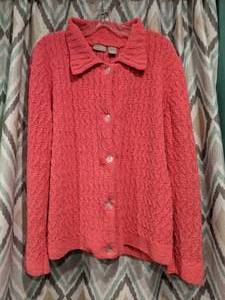 lot 470 image: Fieldgear Womens Salmon Colored Cardigan Size XL P