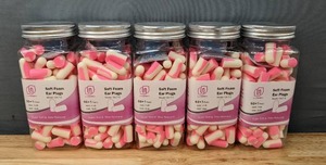 lot 82 image: New LYSIAN Ultra Soft Foam Sleep Earplugs, 38dB SNR Noise Reduction Ear Plugs for Sleeping, Mowing (5 Containers of 61 Pairs) F