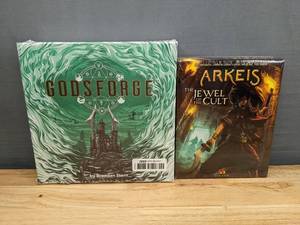 lot 137 image: New Board Games Godsforge and Arkeis The Jewel of The Cult Meema Expansion F