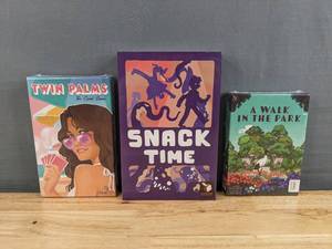 lot 77 image: New Collection of Card and Roll and Write Games Twin Palms, Snack Time, and A Walk in the Park F
