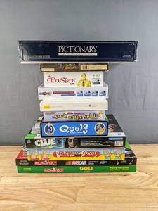 lot 92 image: Collection of Classic Board Games Clue, Monopoly NASCAR and Golf, Pictionary, World of Warcraft and More F