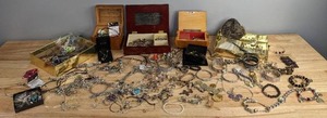 lot 87A image: Wonderful Assortment of Jewelry and Jewelry Boxes, Necklaces, Bracelets, Watches, Pins, Earing, and Much More R