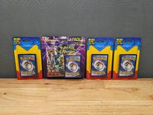 lot 89A image: (3) New Pokemon Mystery Packs (20 Cards Each) and New Pokemon TCG Lightning Set (4 Packs and 1 Bonus Card) O