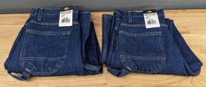 lot 88B image: 2 New Pairs of Dickies LU20 Industrial Carpenter Jeans - Rinsed Indigo Blue - Mens Size 30L 30W J