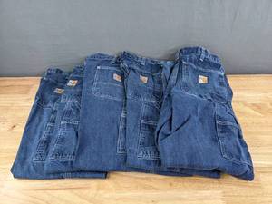 lot 93B image: 5 Pairs of Carhartt Mens Flame Resistant Jeans J