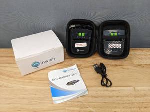 lot 159 image: New InWish Clip on Hat Cap Light Rechargeable LED Headlamp Flashlight, 2 Pack Q