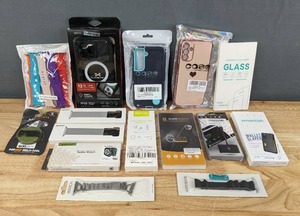 lot 90A image: New Assortment of Cellphone and Smart Watch Accessories Cases, Watch Bands, Pop Sockets, and More Q