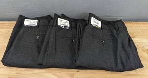 lot 85B image: New 3 Pairs of Edwards Redwood and Ross Grey Wool Blend Mens Dress Pants 38x32 J