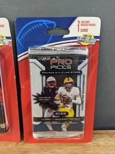 lot 46B image: 6 Brand New 2022 Sage NFL Football Card Packs & Pro Picks Packs I