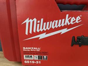 lot 44B image: Brand New Milwaukee 12 Amp SAWZALL Reciprocating Saw with Case O