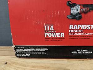 lot 30B image: Brand New Milwaukee M18 FUEL 18V Lithium-Ion Brushless Cordless 4-12 in.5 in. Grinder wPaddle Switch O