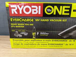 lot 74A image: ONE 18V Lithium-Ion Cordless EVERCHARGE Hand Vacuum Kit with 1.3 Ah Compact Battery and Wall AdaptorCharger