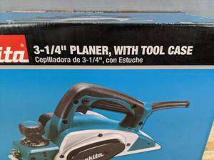 lot 10A image: Brand New Makita 6.5 Amp 3-14 in. Corded Handheld Planer Kit with Blade Set & Hard Case O