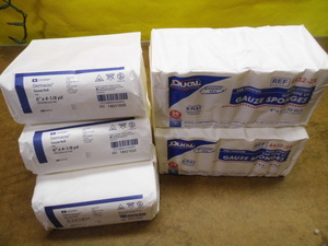 LL Guaze Rolls(4) 6X4-18th yard, Gage Sponges(50) 4X4-32 ply with x-ray detectable filament