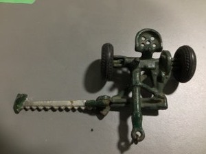 (2) great cast iron Arcade Implement pieces and a tractor wcart