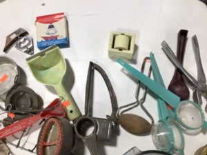 HUGE ASST OF ANTIQUE KITCHEN GAGETS
