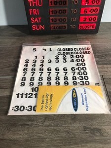 lot 20 image: LED Lighted Sign - Open for Business with the Week & Hours on Sign
