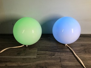 lot 78 image: 2 - Large Glass Globes that Change Colors Every Few Seconds