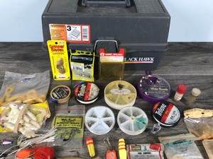 lot 108 image: Black Hawk Woodstream Tackle Box with Tackle