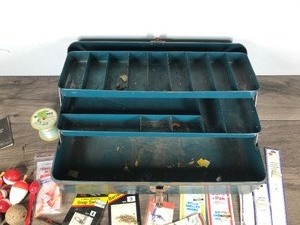 lot 136 image: Union Steel Chest Tackle Box with Tackle