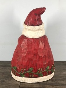 lot 215 image: Large SANTA CLAUS Holding Wreath Hobby Lobby 2013 Folk Art Christmas Decoration