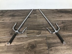 lot 226 image: Pair of Stainless Steel Sai Swords for Training