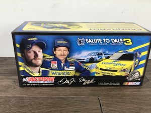 lot 461 image: 2010 Nascar Action Racing Collectibles Dale Earnhardt & Dale Earnhardt Jr. #3 Wrangler  Salute to Dale #3 - Family-Honor-Tradition 124 scale die cast stock car