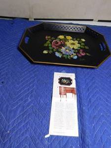 lot 289 image: Vintage hand painted tray by Nash Co. NY