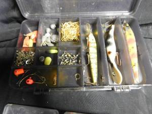 lot 307 image: Phantom Jr. tackle box of tackle and a small Plano tackle box of hooks