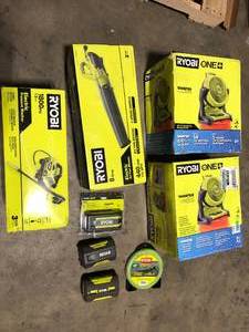 lot 44 image: Lot of Assorted Ryobi Power Tools and Hardware  Various Models and Conditions Customer Returns See Pictures