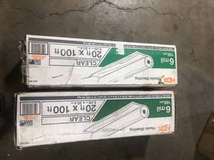 Lot of 2 HDX 20 ft. x 100 ft. Clear 6 mil Plastic Sheeting  Customer Returns See Pictures