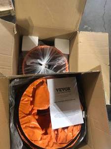 VEVOR Portable Ventilator 12 in. Heavy Duty Blower Fan with 16.4 ft. Duct Hose 585W Industrial Utility Blower 3198CFM, Orange  Customer Returns See Pictures