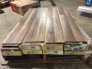 8 Boxes of TrafficMaster Grey Oak 7 mm T x 8 in. W Laminate Wood Flooring (23.9 sqftcase)  Customer Returns See Pictures