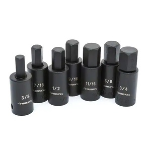 Husky 12 in. Drive Hex Bit Impact Socket Set SAE (7-Piece)