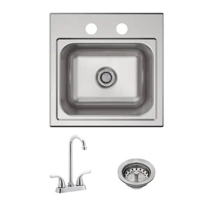 New - Elkay Parkway 20-Gauge Stainless Steel 15 in. Single Bowl Drop-In Kitchen Sink with Faucet