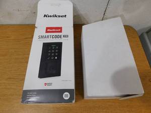 Kwikset SmartCode 270 Contemporary Matte Black Touchpad Single Cylinder Electronic Deadbolt Featuring SmartKey Security
