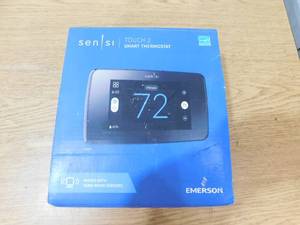 Emerson Sensi Touch 2 Wi-Fi 7-Day Programmable Thermostat, Touchscreen Color Display, Data Privacy, C-Wire Required-Black