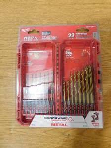New - Milwaukee SHOCKWAVE IMPACT DUTY Titanium Twist Drill Bit Set (23-Piece)